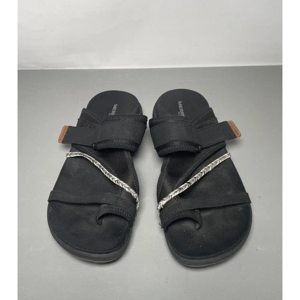 MERRELL Terran 4 Post Wrap Black Slide Sandals Women's Size 9